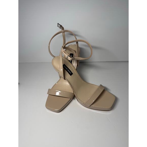 Nine West Women's Zadie Square Toe Stiletto Heel Dress Sandals Size 7 - Picture 1 of 4